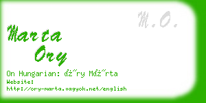 marta ory business card